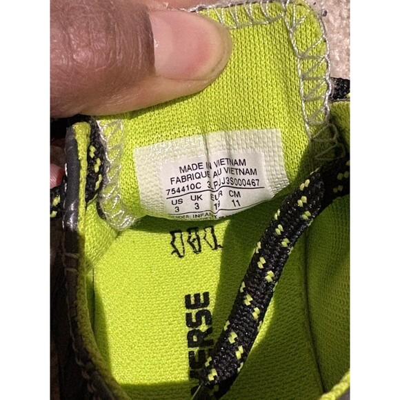 Converse‎ Baby Toddler Size 3 Black , Gray And Lime Sneakers - Picture 5 of 5
